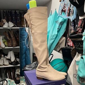 Bundle Stuart Weitzman Over-the-Knee Leather Boots in color ADOBE